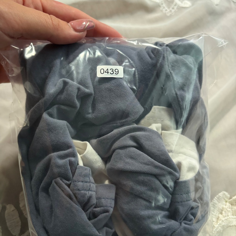 Y2K Workout Layered Look Long Sleeve Hoodie Slate Blue White V-Neck Jersey Top - Picture 5 of 5